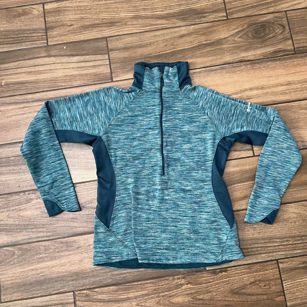 Columbia Pullover Womens Medium Teal 1/4 Zip Long Sleeve Activewear Top